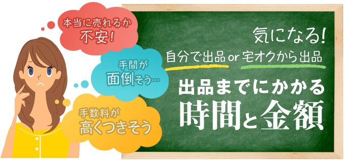 気になる！ 自分で出品 or 宅オクから出品 出品までにかかる時間と金額