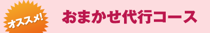 [オススメ！] おまかせ代行コース